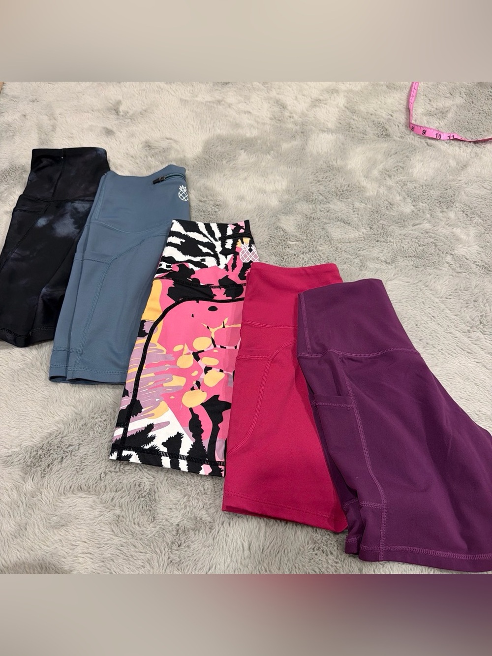 Women’s bundle Active Shorts - Pink Multi, Magenta, Purple, Slate 5 pairs